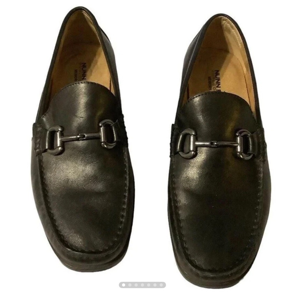 Nunn Bush Men's Black‎ Leather Slip-on Horse Bit Loafers Sz 8.5M (2400-men1)